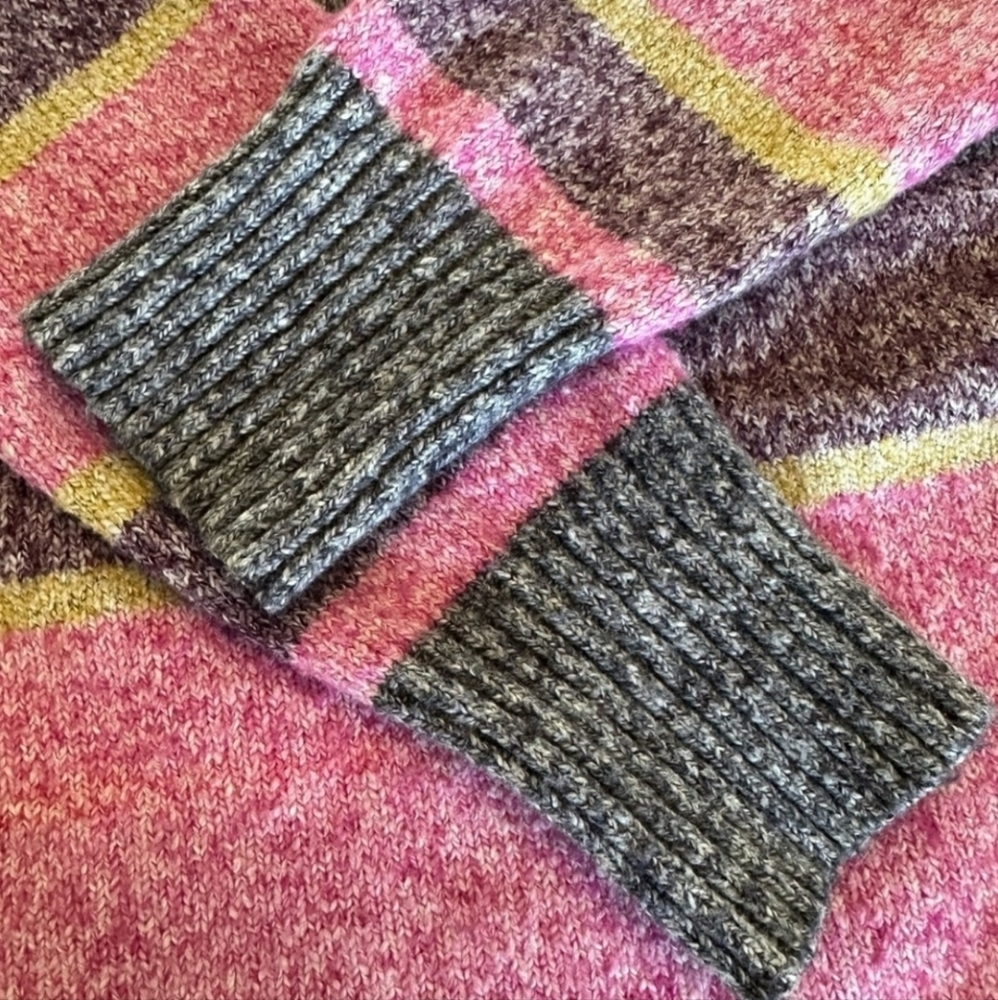 LANE BRYANT Striped Crew Neck Sweater - Tan and Pink Plus Size 22/24 - Picture 6 of 8